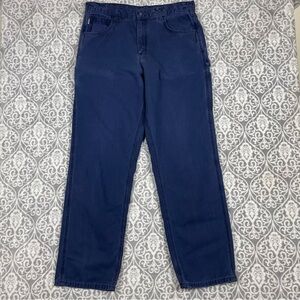 carhartt cargo pants flame resistant carpenter wide leg blue cat 2 men's 36"x32"